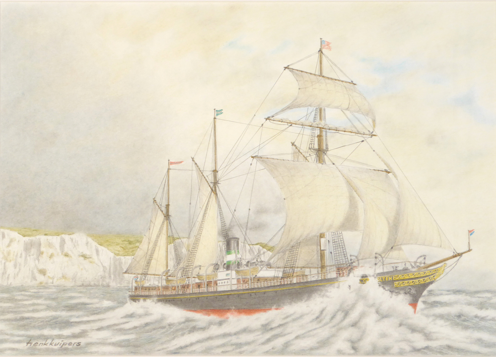 scheepsportret van het stoomschip W.A.Scholten, varend naar rechts